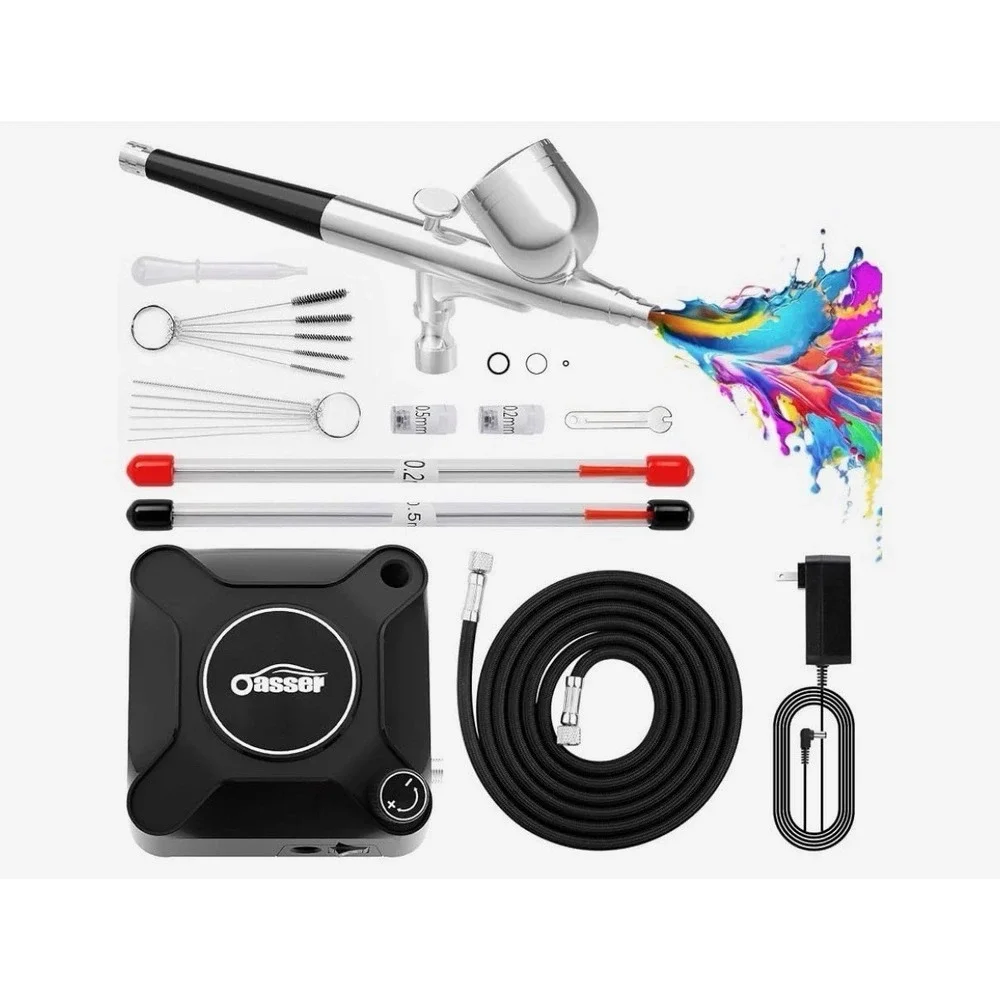 Airbrush Kit with Air Compressor, Dual Action 40 PSI 10.5 L/min Airbrush Set